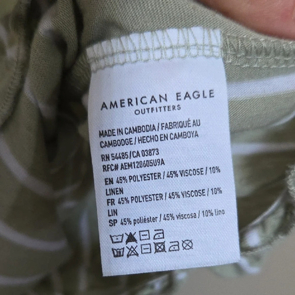 American Eagle AE Green Off The Shoulder Crop Top Size S - Picture 3 of 3